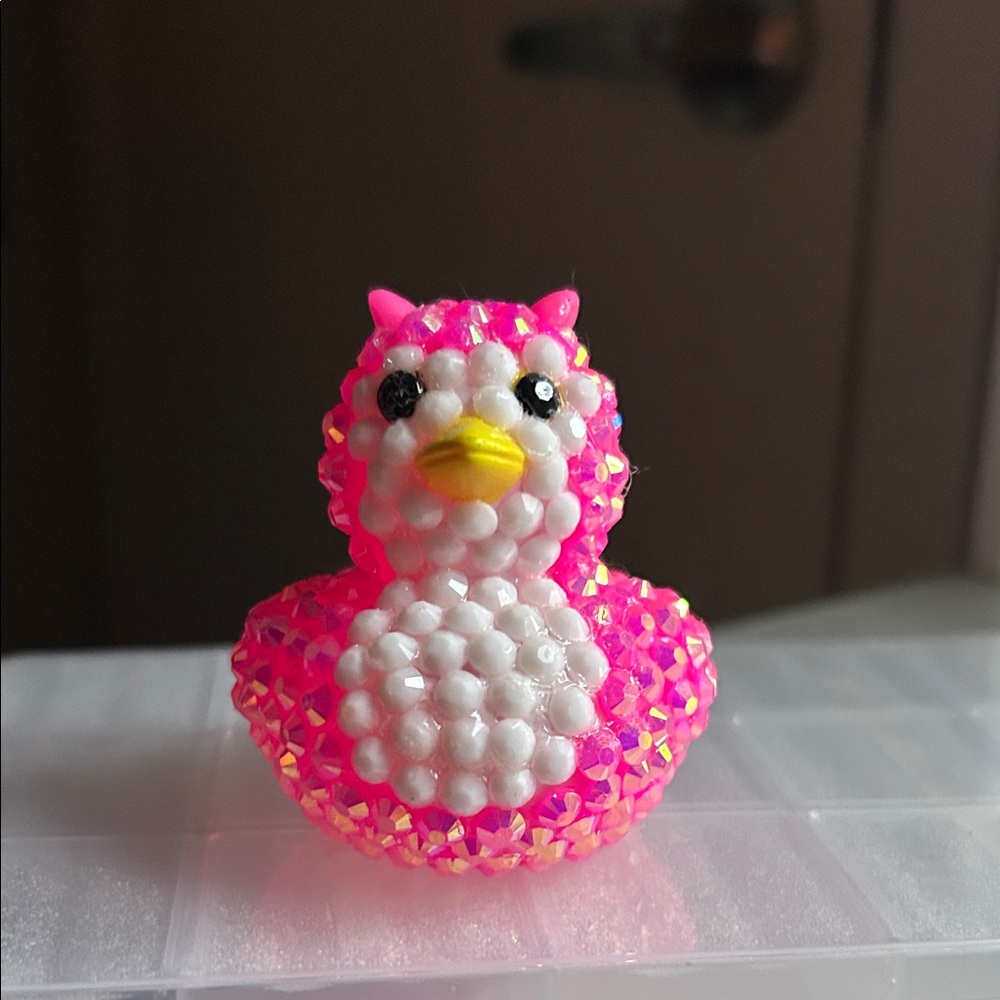 Handmade Owl rhinestone duck